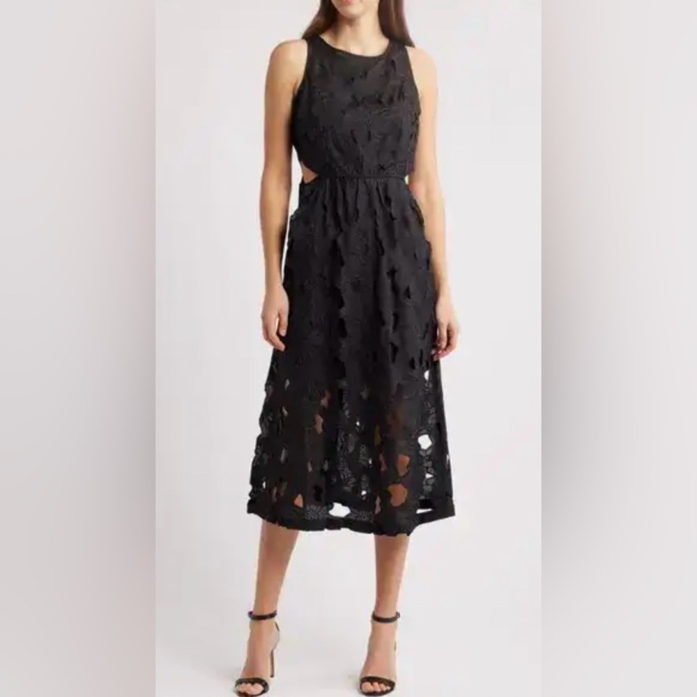 Sam Edelman Black Lace Midi Dress
